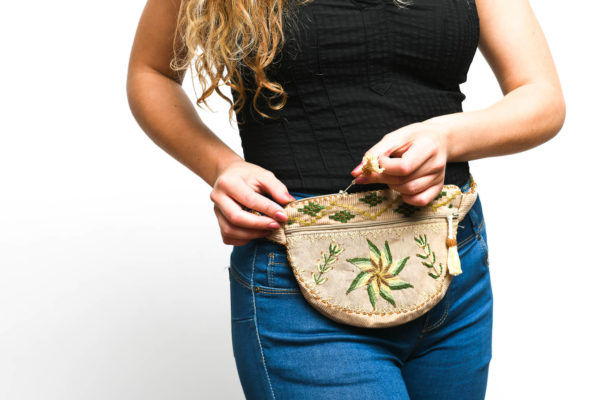 Embroidered Teddy Belt Bag